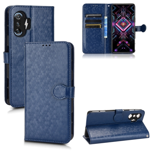 

For Xiaomi Redmi K40 Gaming / Poco F3 GT Honeycomb Dot Texture Leather Phone Case(Blue)