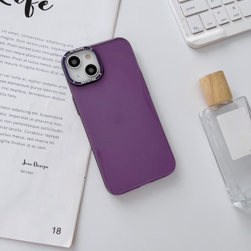 

For iPhone 13 Pro Glossy Metal Lens Frame PC Phone Case(Purple)