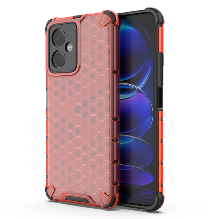

For Xiaomi Redmi Note 12 Shockproof Honeycomb PC + TPU Phone Case(Red)