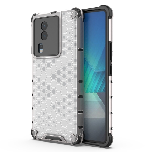 

For vivo iQOO Neo7 Shockproof Honeycomb PC + TPU Phone Case(White)