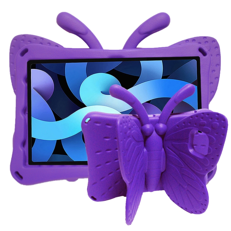 

For Samsung Galaxy Tab A8 10.5 Butterfly Bracket Kids EVA Shockproof Tablet Case(Purple)