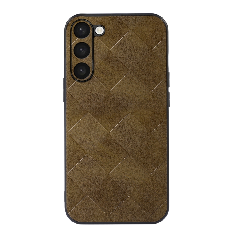 

For Samsung Galaxy S23+ 5G Weave Plaid PU Phone Case(Green)