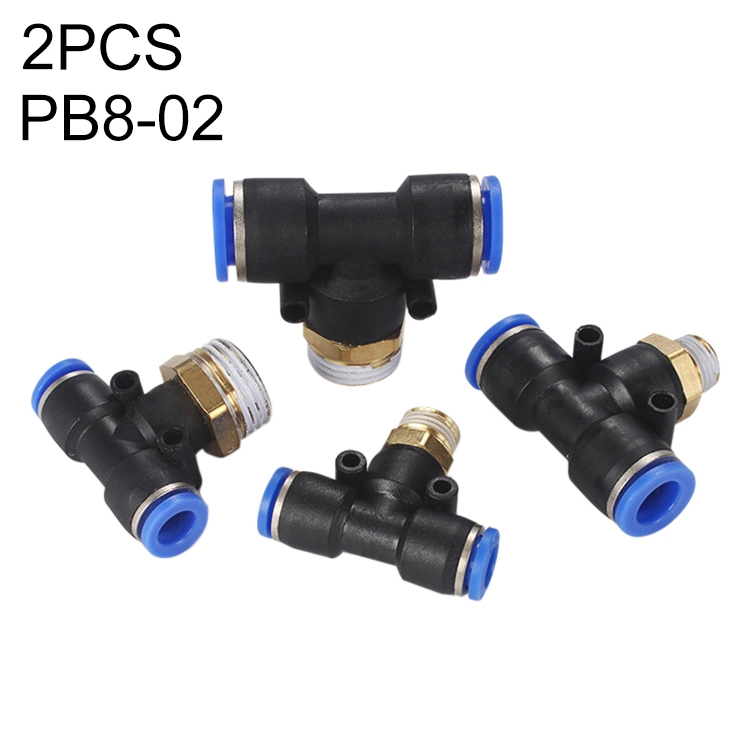 

PB8-02 LAIZE 10pcs Plastic T-type Tee Male Thread Pneumatic Quick Connector