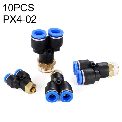 

PX4-02 LAIZE 10pcs Plastic Y-type Tee Male Thread Pneumatic Quick Connector