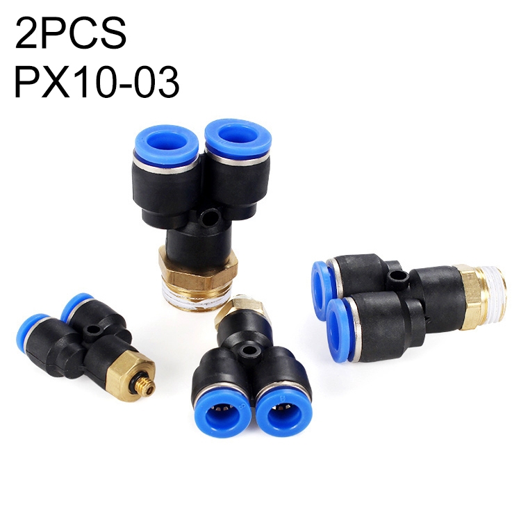 

PX10-03 LAIZE 10pcs Plastic Y-type Tee Male Thread Pneumatic Quick Connector