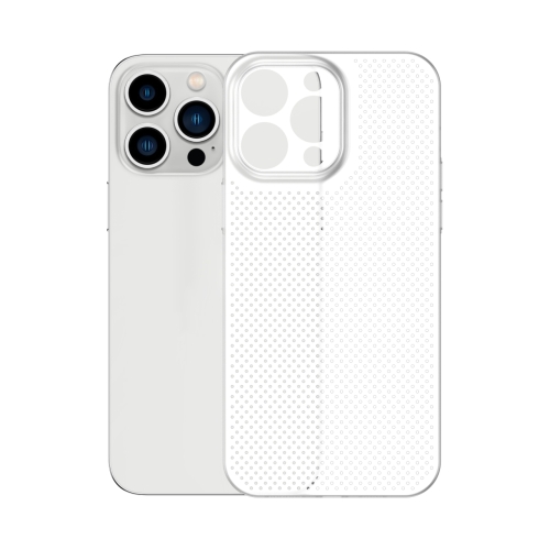 

For iPhone 14 Pro Max Honeycomb Hollow Heat Dissipation Phone Case(White)