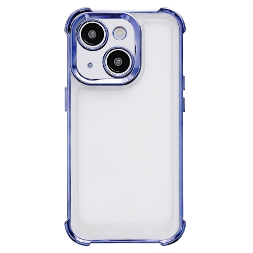 

For iPhone 13 Pro Electroplating Four-corner Shockproof Space Phone Case(Blue)