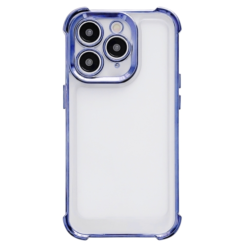 

For iPhone 12 Pro Max Electroplating Four-corner Shockproof Space Phone Case(Blue)