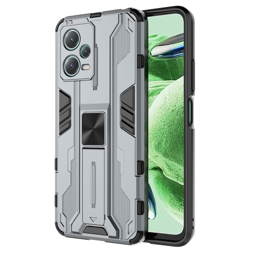 

For Xiaomi Redmi Note 12 China Supersonic PC + TPU Shock-proof Protective Case with Holder(Gray)