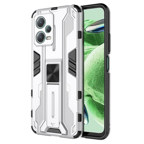 

For Xiaomi Redmi Note 12 5G China / Global / India Supersonic PC + TPU Shock-proof Protective Case with Holder(Silver)