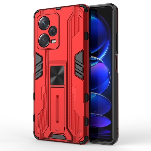 

For Xiaomi Redmi Note 12 Pro+ China Supersonic PC + TPU Shock-proof Protective Case with Holder(Red)