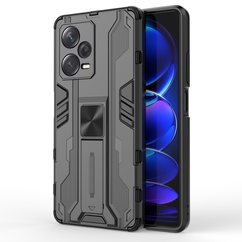 

For Xiaomi Redmi Note 12 Pro+ China Supersonic PC + TPU Shock-proof Protective Case with Holder(Black)