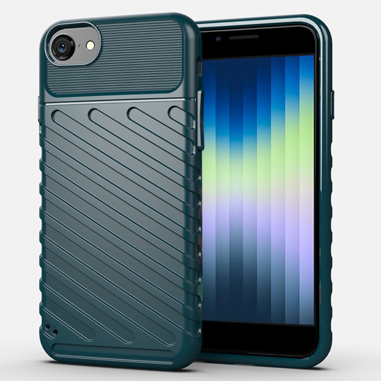 

For iPhone SE 2022 / SE 2020 Thunderbolt Shockproof TPU Soft Case(Dark Green)