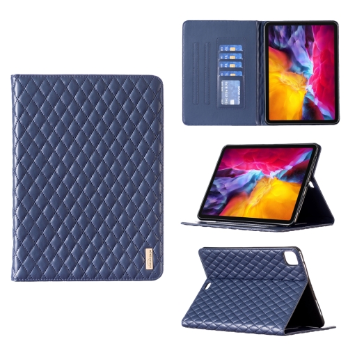 

For iPad Pro 11 2022 / 2021 / 2020 Elegant Rhombic Texture Horizontal Flip Leather Tablet Case(Blue)