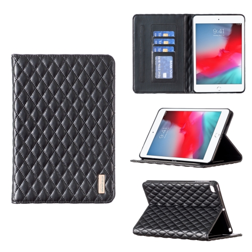 

For iPad mini 5 / 4 / 3 / 2 / 1 Elegant Rhombic Texture Horizontal Flip Leather Tablet Case(Black)