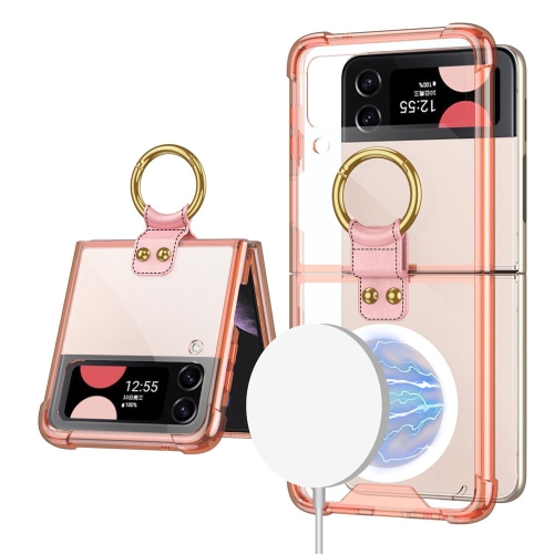 

For Samsung Galaxy Z Flip3 5G GKK MagSafe Airbag Shockproof Phone Case with Ring Holder(Pink)