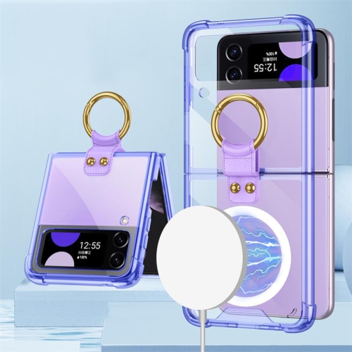 

For Samsung Galaxy Z Flip4 GKK MagSafe Airbag Shockproof Phone Case with Ring Holder(Purple)