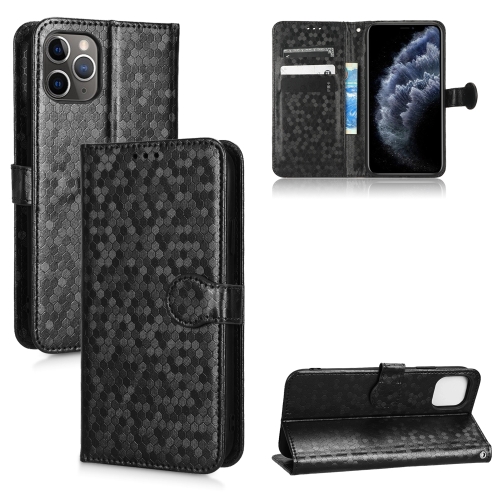 

For iPhone 11 Pro Honeycomb Dot Texture Leather Phone Case(Black)