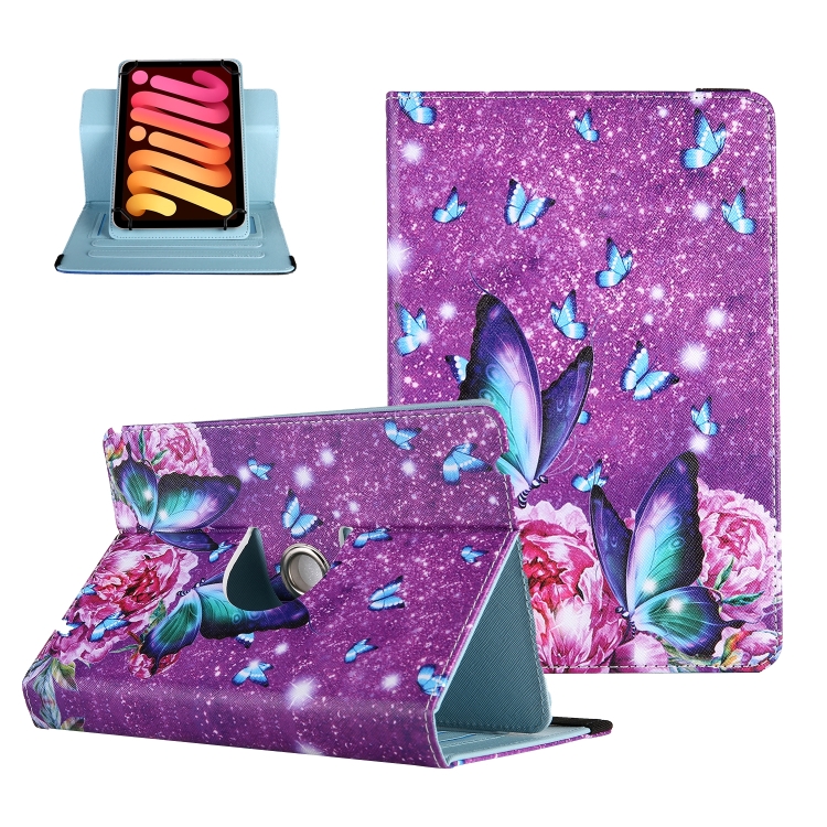 

For 7 inch Colored Drawing Leather Tablet Case(Purple Butterfly)