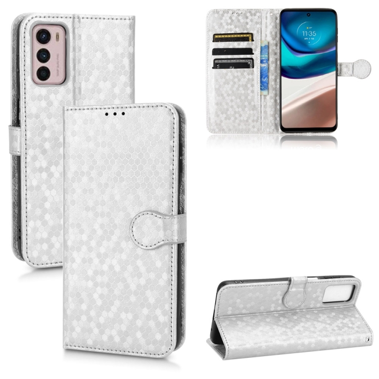 

For Motorola Moto G42 Honeycomb Dot Texture Leather Phone Case(Silver)