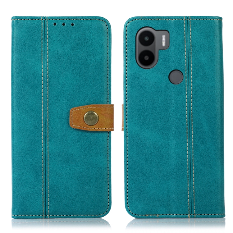 

For Xiaomi Redmi A1+ 4G Stitching Thread Calf Texture Leather Phone Case(Light Green)