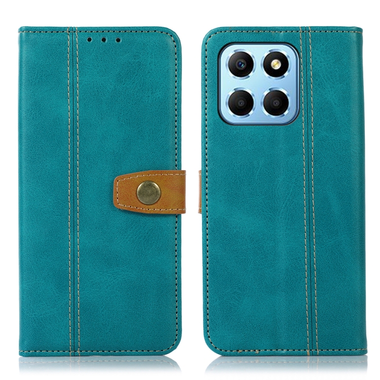 

For Honor X8 5G Stitching Thread Calf Texture Leather Phone Case(Light Green)