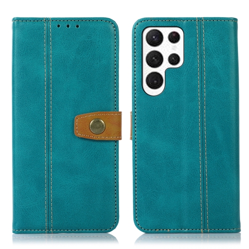 

For Samsung Galaxy S23 Ultra 5G Stitching Thread Calf Texture Leather Phone Case(Light Green)