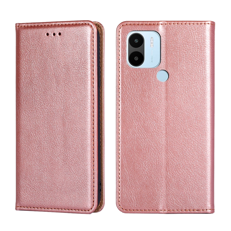 

For Xiaomi Redmi A1+ 4G Gloss Oil Solid Color Magnetic Leather Phone Case(Rose Gold)