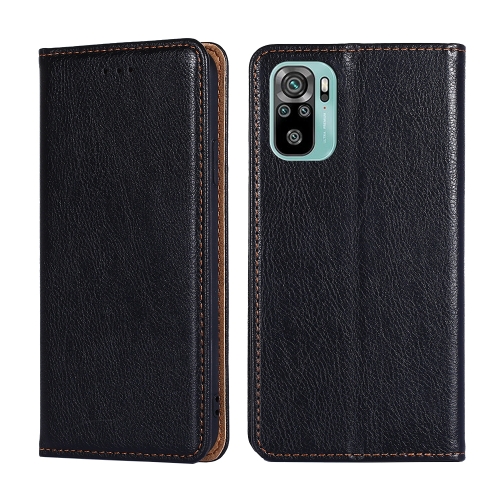 

For Xiaomi Poco M5s 4G/Redmi Note 11 SE India Gloss Oil Solid Color Magnetic Leather Phone Case(Black)