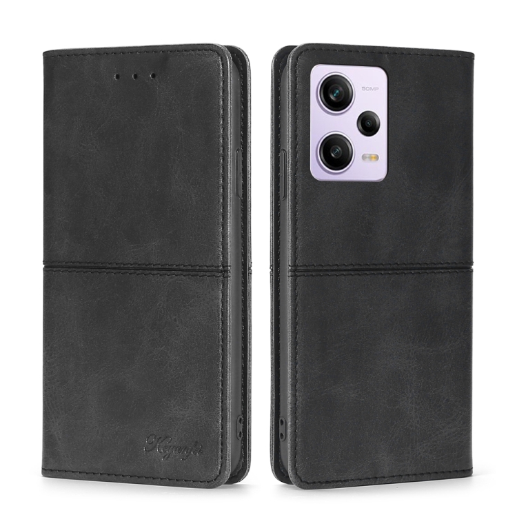 

For Xiaomi Redmi Note 12 Pro Cow Texture Magnetic Leather Phone Case(Black)