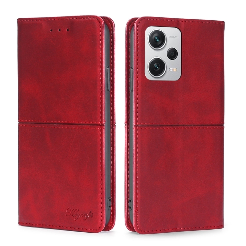 

For Xiaomi Redmi Note 12 Pro+ Cow Texture Magnetic Leather Phone Case(Red)
