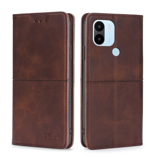 

For Xiaomi Redmi A1+ 4G Cow Texture Magnetic Leather Phone Case(Dark Brown)