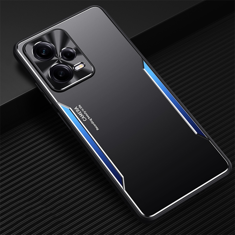 

For Xiaomi Redmi Note 12 Pro 5G China Blade Series TPU + Titanium Alloy Phone Case(Black Blue)