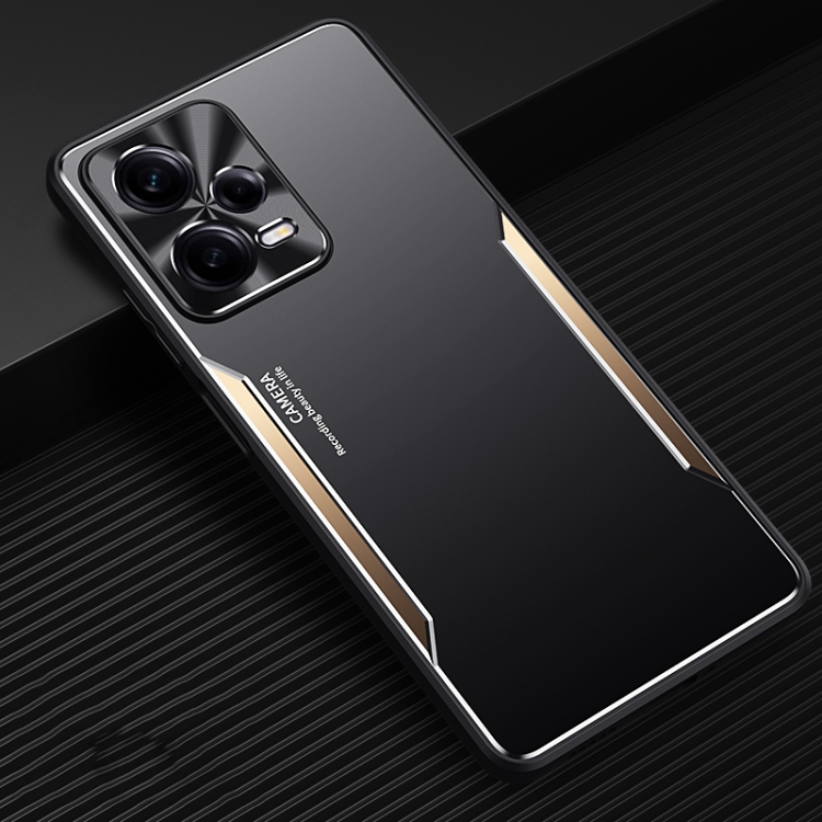 

For Xiaomi Redmi Note 12 China Blade Series TPU + Titanium Alloy Phone Case(Black Gold)