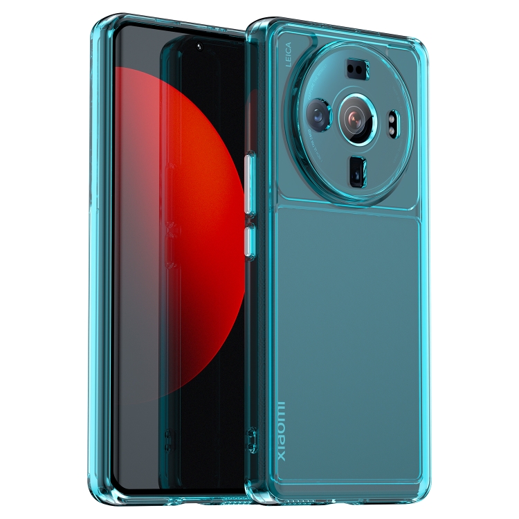 

For Xiaomi 12S Ultra Candy Series TPU Phone Case(Transparent Blue)