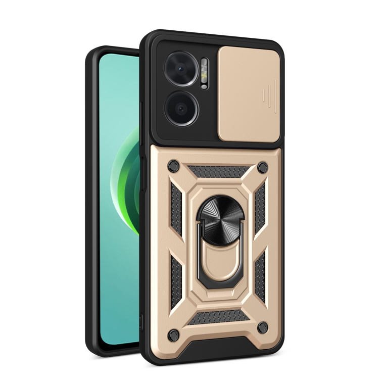 

For Xiaomi Redmi 10 5G Sliding Camera Design TPU + PC Phone Case(Gold)