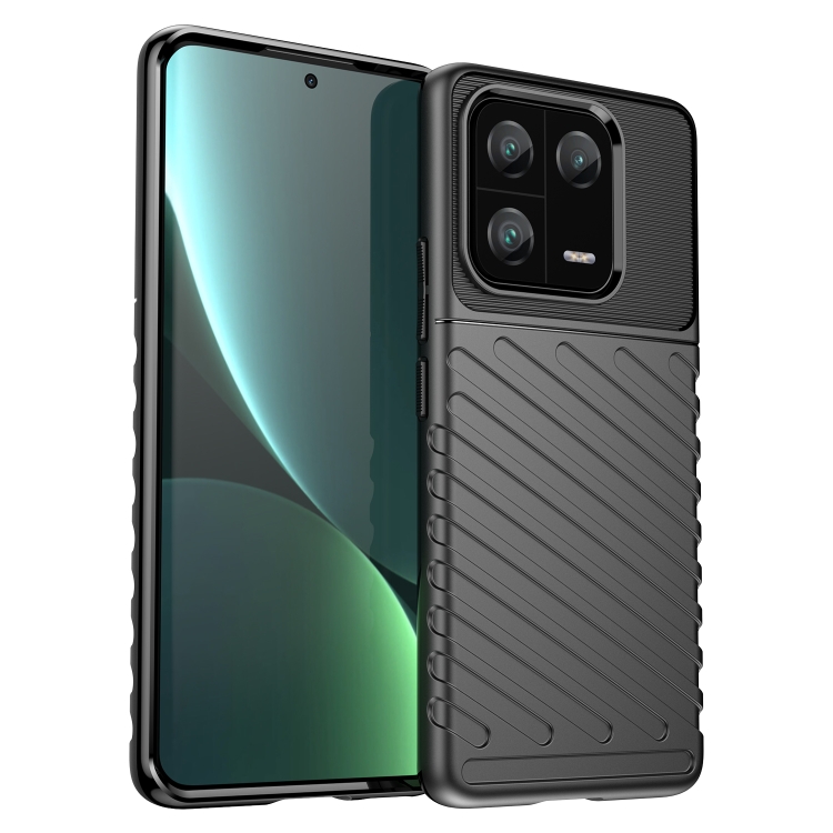 

For Xiaomi 13 Pro Thunderbolt Shockproof TPU Protective Soft Phone Case(Black)