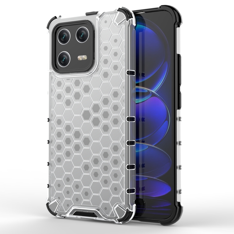 

For Xiaomi 13 Shockproof Honeycomb PC + TPU Phone Case(White)