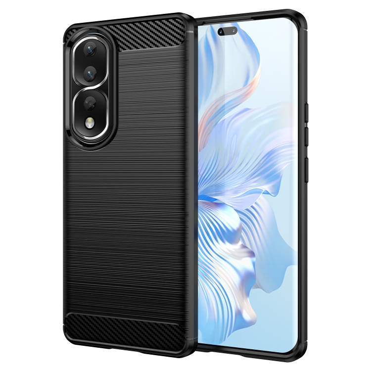 

For Honor 80 Pro 5G Brushed Texture Carbon Fiber TPU Phone Case(Black)