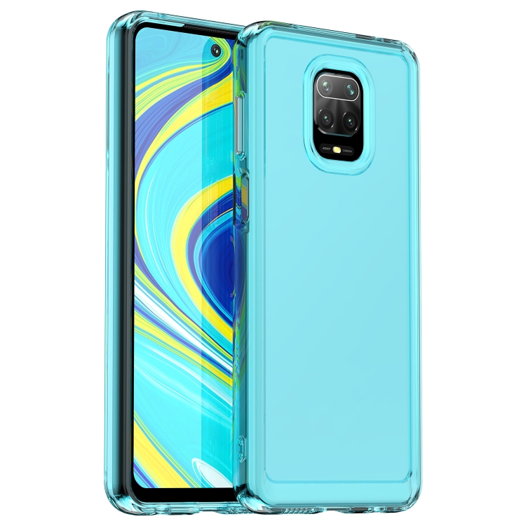 

For Xiaomi Redmi Note 9 Pro Max Candy Series TPU Phone Case(Transparent Blue)