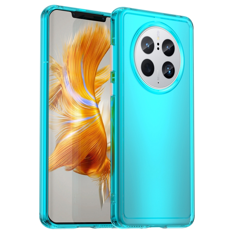 

For Huawei Mate 50 Pro Candy Series TPU Phone Case(Transparent Blue)