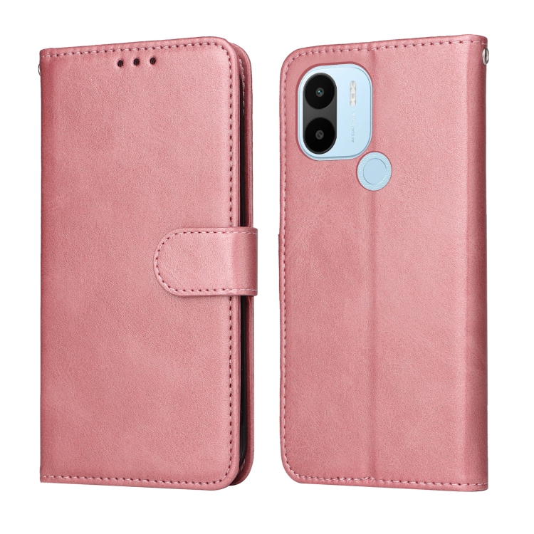 

For Xiaomi Redmi A1+ Classic Calf Texture Flip Leather Case(Rose Gold)