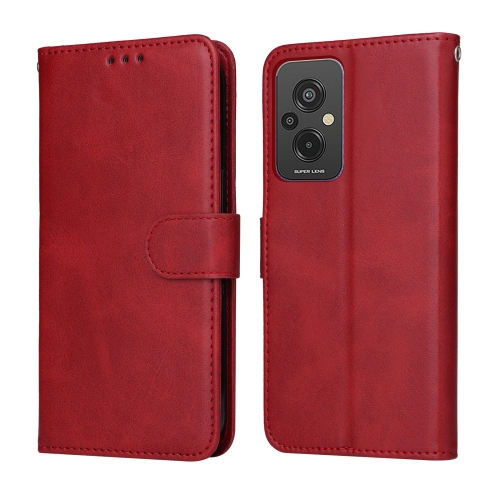 

For Xiaomi Redmi 11 Prime 4G Classic Calf Texture Flip Leather Case(Red)