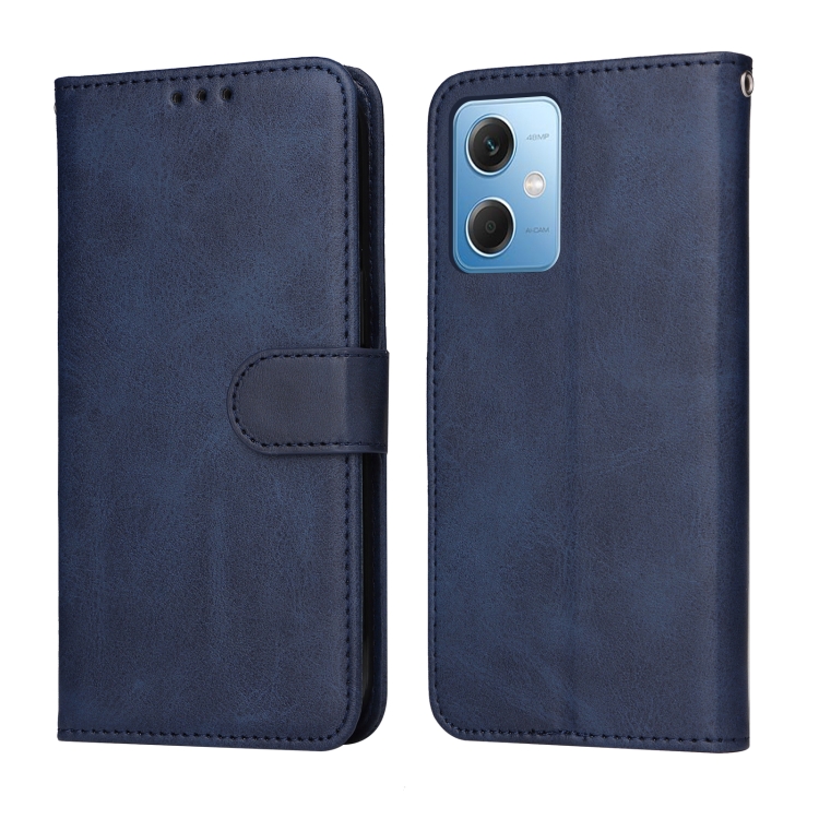 

For Xiaomi Redmi Note 12 China Classic Calf Texture Flip Leather Case(Blue)