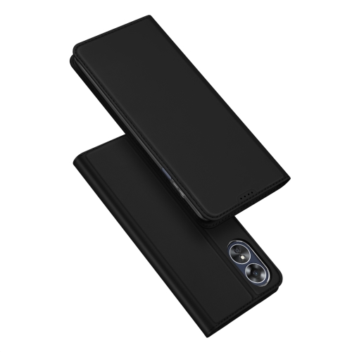 For OPPO A17 4G DUX DUCIS Skin Pro Series Horizontal Flip Phone Leather Case(Black)