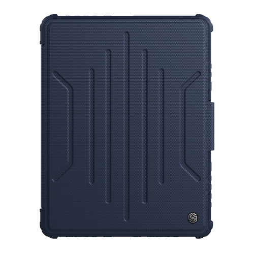 

For iPad 10.2 2019 / 2020 / 2021 Nillkin Bumper Snapsafe Multifunctional Leather Tablet Case with Pen Slot(Blue)