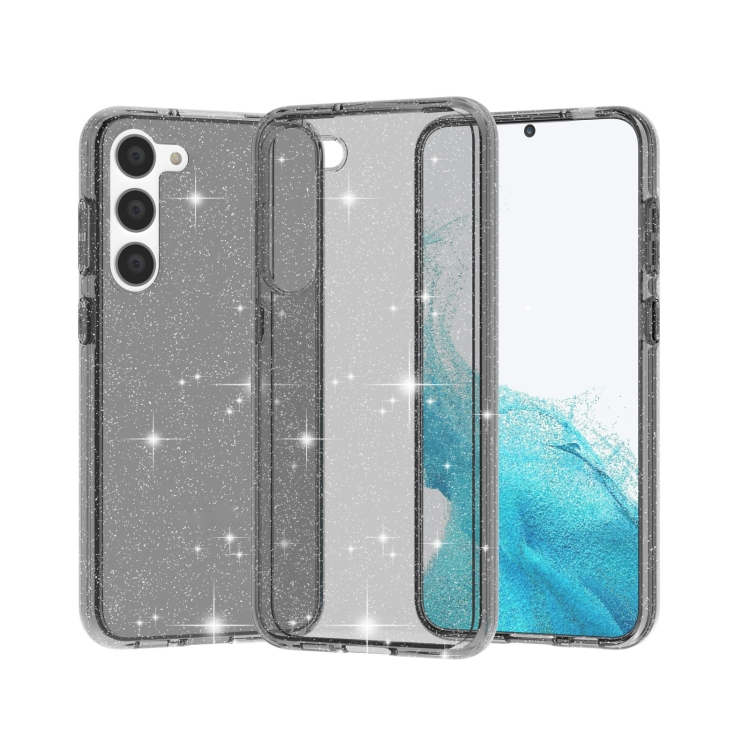 

For Samsung Galaxy S23 5G Shockproof Terminator Style Glitter Powder Phone Case(Shiny Black)