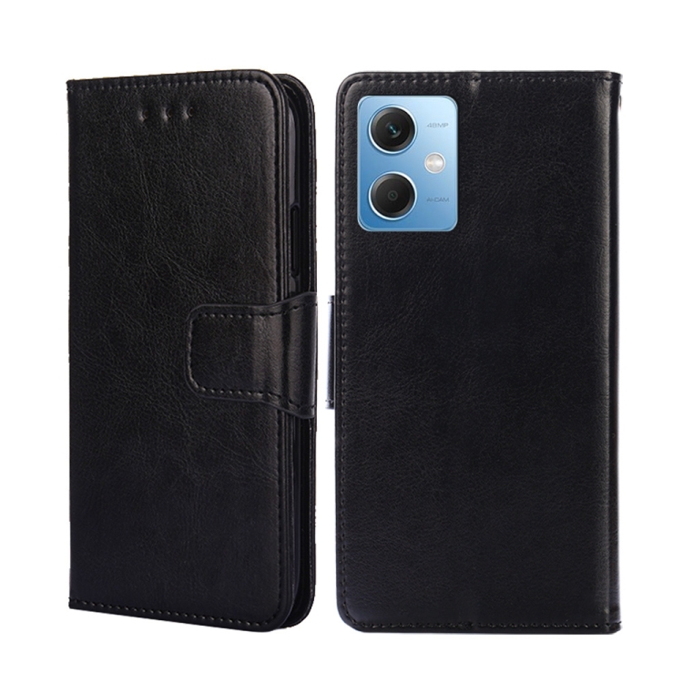 

For Xiaomi Redmi Note 12 China Crystal Texture Horizontal Flip Leather Phone Case(Black)