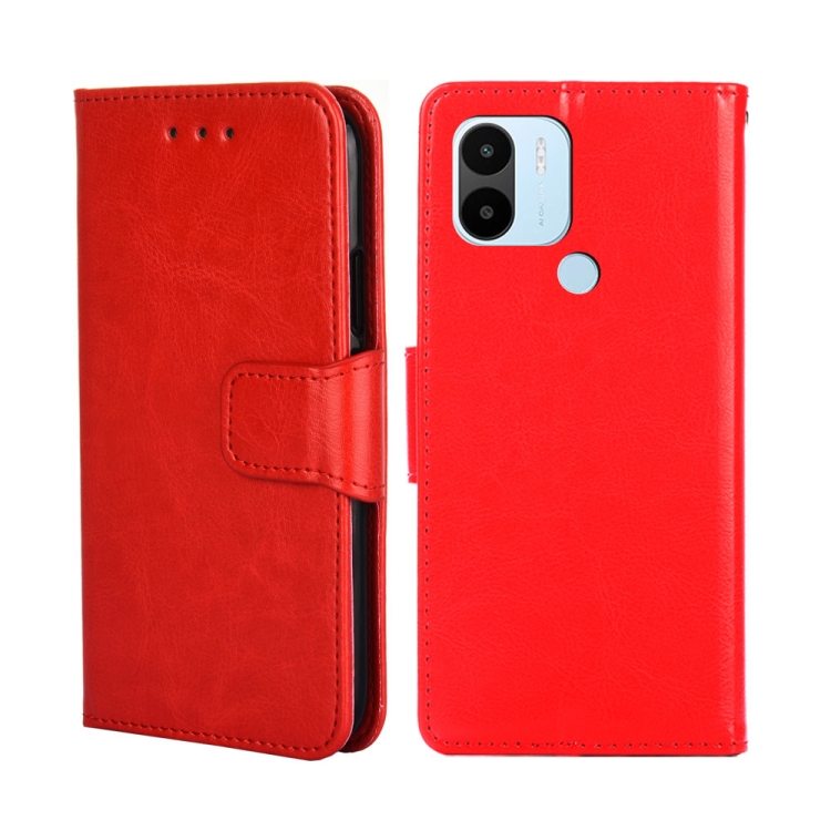 

For Xiaomi Redmi A1+ 4G Crystal Texture Horizontal Flip Leather Phone Case(Red)