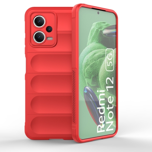 

For Xiaomi Redmi Note 12 5G / Note 12 5G India Magic Shield TPU + Flannel Phone Case(Red)